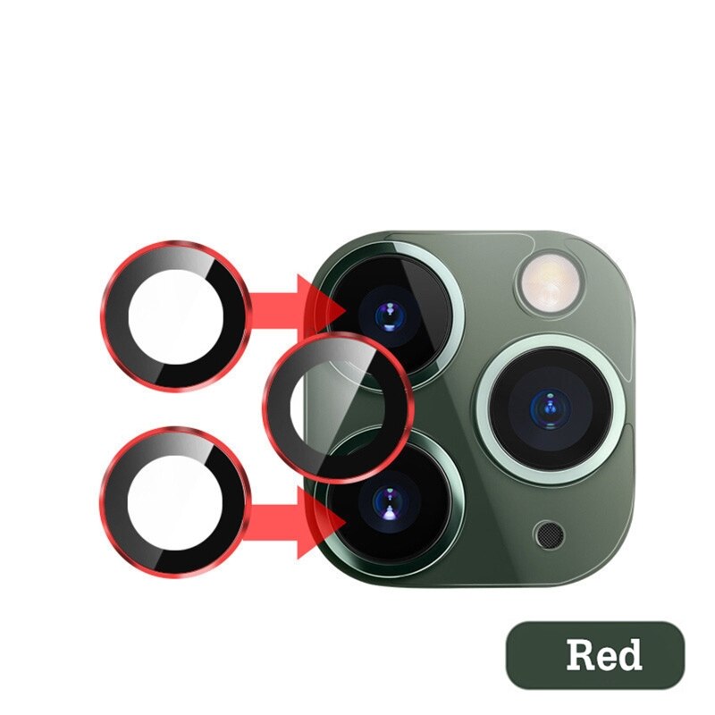 Câmera traseira protetor de tela de vidro + anel de lente de metal para-iphone 12/11 pro max câmera tela protctor para-iphone 12/11 caso: 4NB403243-R-2
