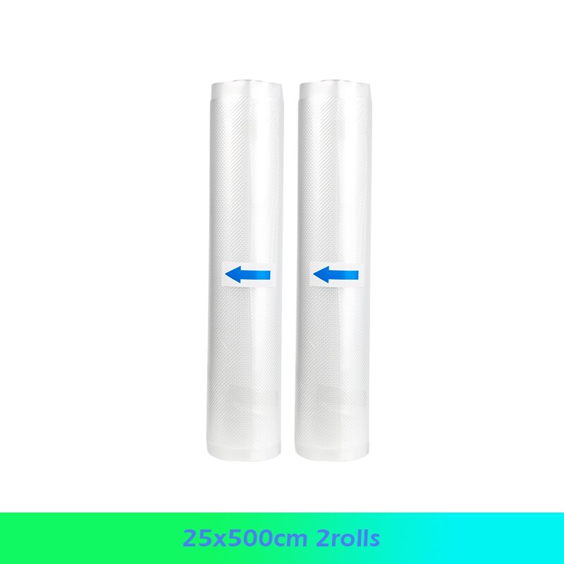 2Rolls Vacuum Bag Compression Vacuum Sealing Packaging Machine Automatic Food Preservation Packaging Plastic Vacuum Machine: 25x500cm