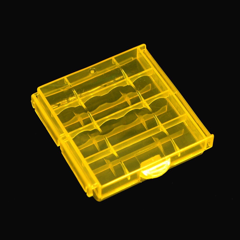 Colorful Plastic Case Holder Storage Box Cover for 10440 14500 AA AAA Battery Box Container Bag Case Organizer Box Case: YELLOW