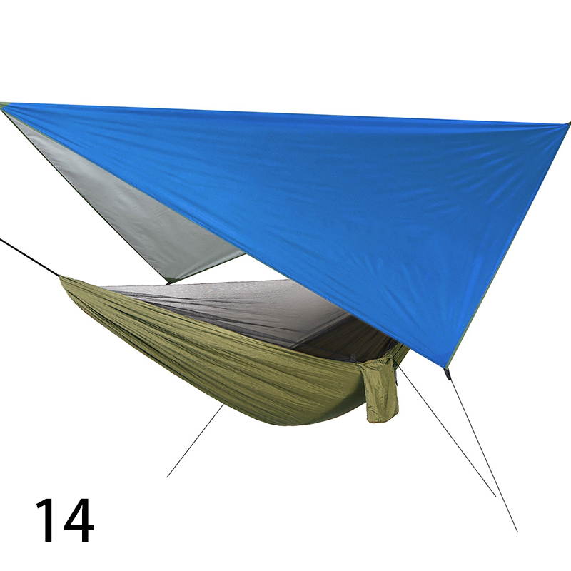 1pcs outdoor camping nylon parachute cloth automatic quick-opening mosquito net hammock canopy set sky tent S7B0983: 14