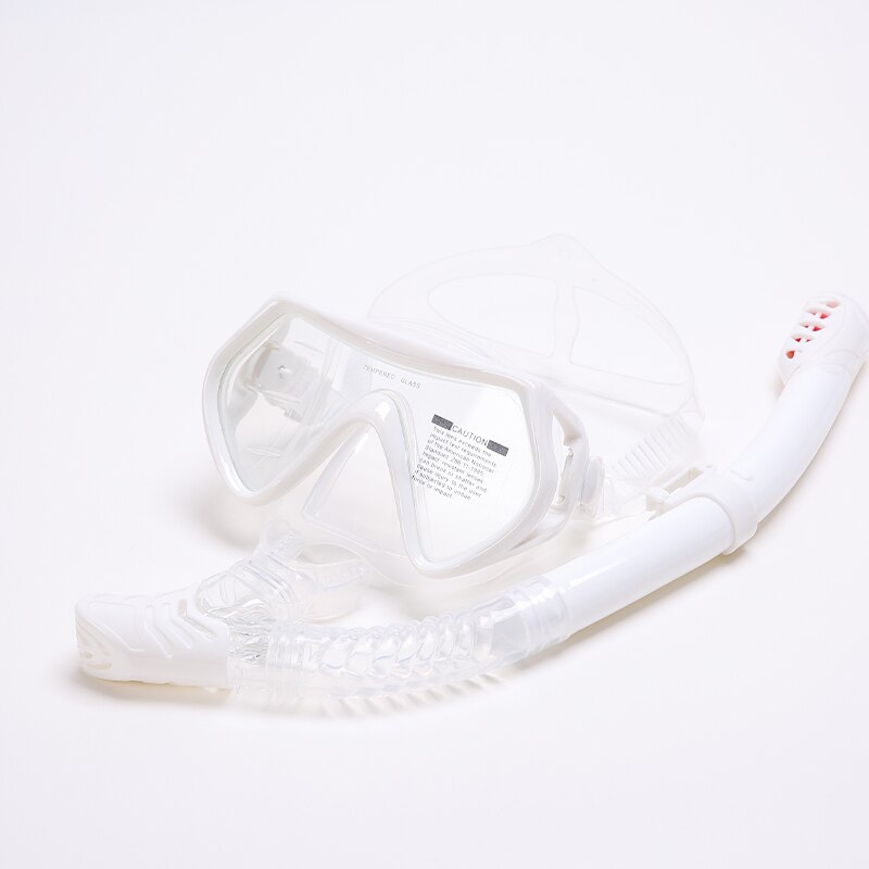Professionele Duikmasker Snorkelpak Volwassen Siliconen Rok Bril Duikmasker: WHITE