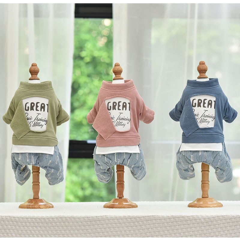 Roze Groen Blauw Kleuren Vier Benen Warm Katoen Gevoerde Hond Kleding Voor Herfst En Winter Pet Puppy Warme Kleding Voor huisdieren