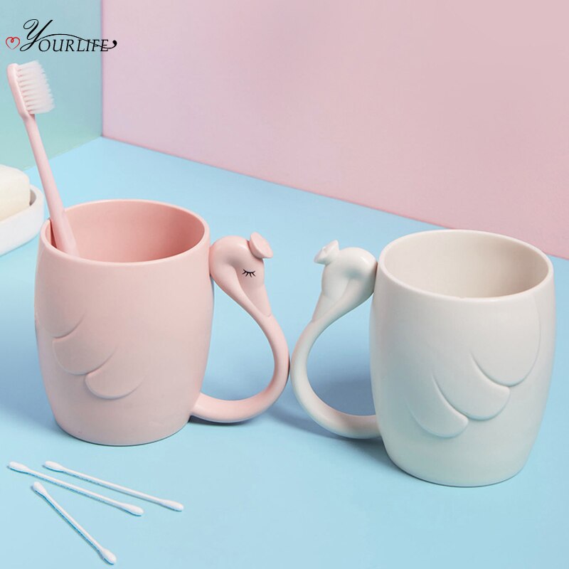 Oyourlife Leuke Cartoon Zwaan Tandenborstel Cup Milieuvriendelijke Tandenborstel Cup Kids Koppels Tandenborstel Mok Badkamer Accessoires