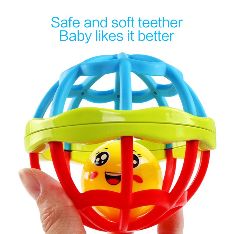 Soft Colorful Ball Toys Hand Bell Rattle Develop Toys Touch Bite Caught Hand Oball Ball For Baby Learning best toys for