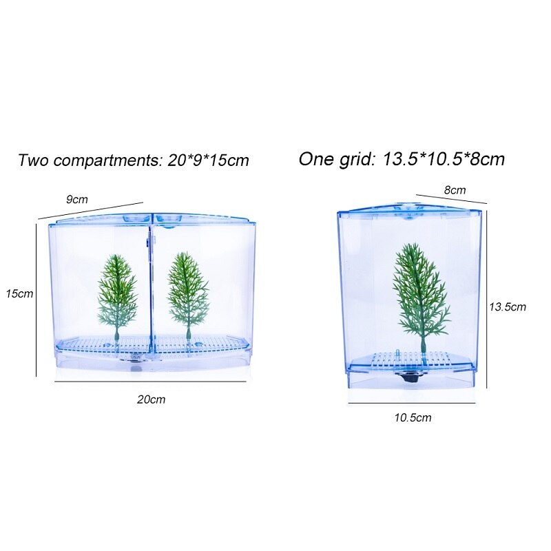 Mini Fish Tank Aquarium Betta Box Transparent LED Light Arcylic Fish Breeding Box Double Guppies Hatching Double Layer Incubator