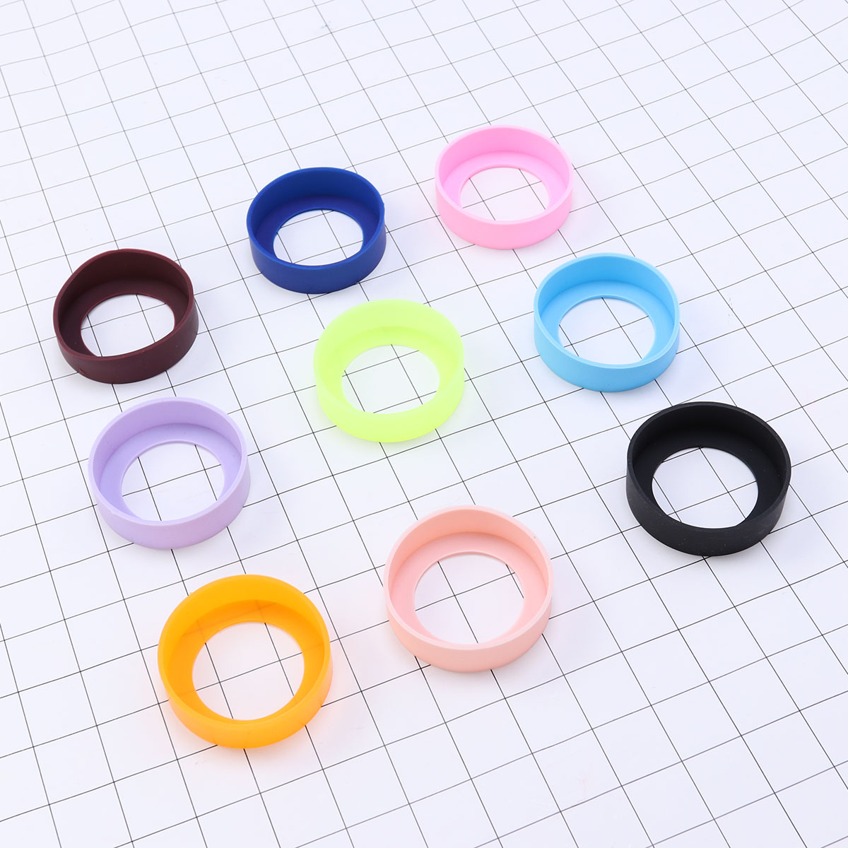 5 stk silikon varmebestandig koppematte vannflaskeholder isolasjonsmatte sklisikker kopp kruscoaster 65mm ( tilfeldig farge)