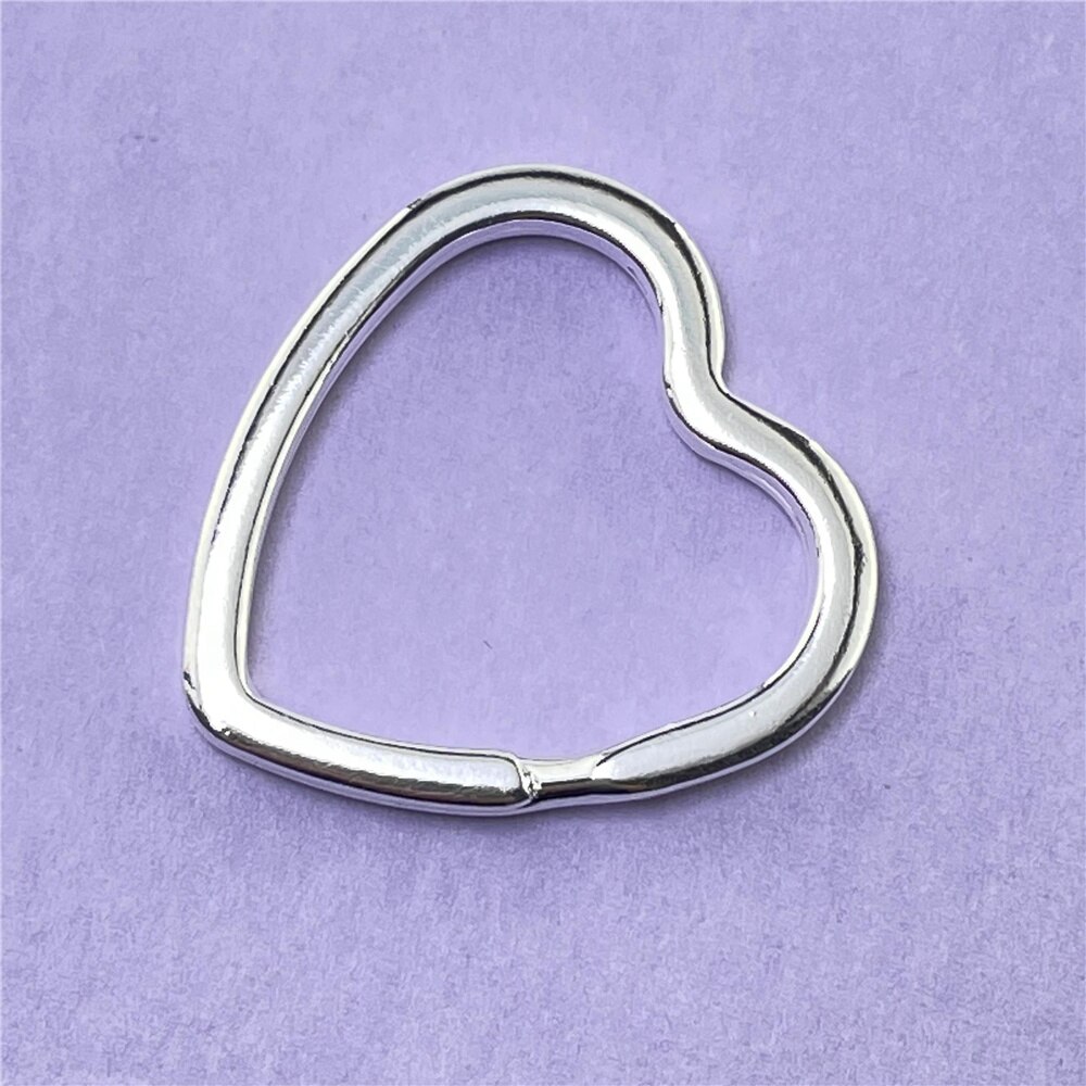 925 Zilveren Sleutelhanger Hartvormige Eenvoudige Sleutelhanger Mode-sieraden