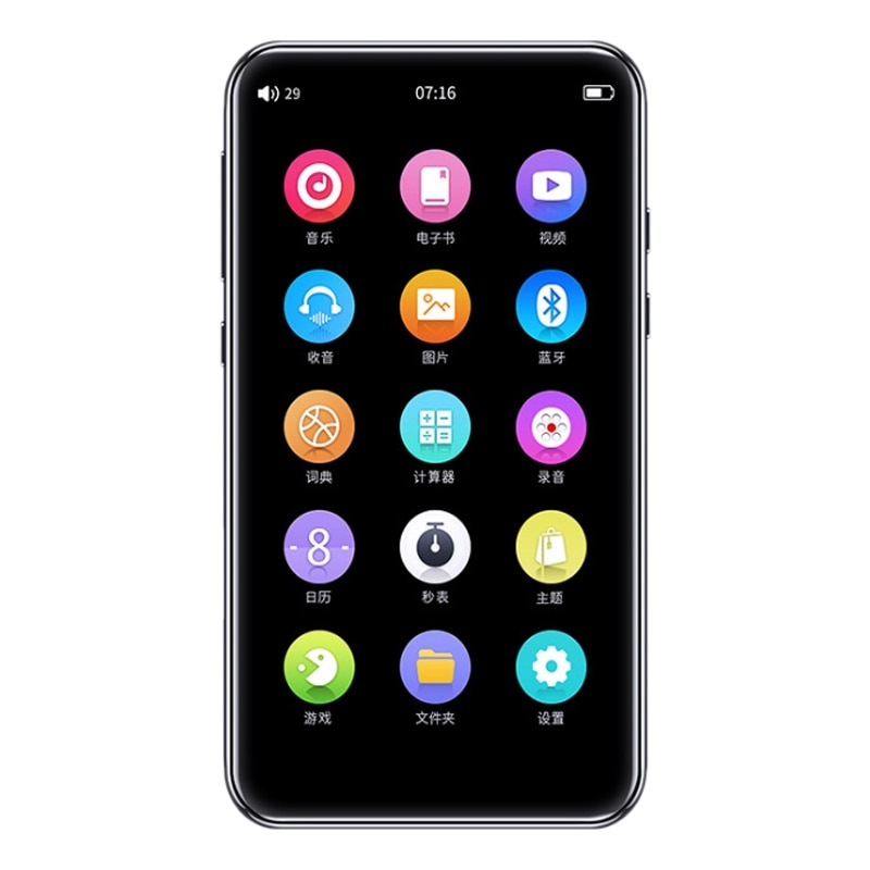 MP4 Muziekspeler 4.0-Inch Full-Sn Druk MP3 Speler Bluetooth 5.0 Walkman Hifi Geluidskwaliteit