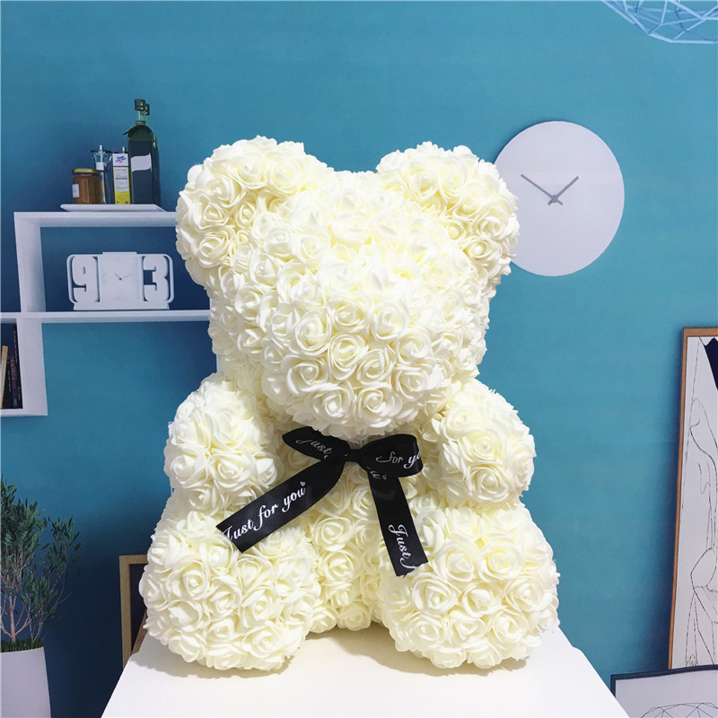 40cm Cute Rose Flower Teddy Bears Foam Bears Wedding Home Decorations Birthday Valentines's D Love Bear Dolls