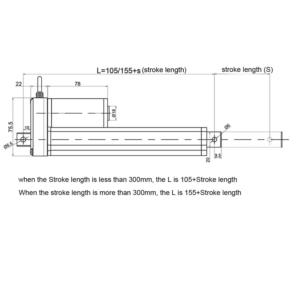 750N DC12V Lineaire Actuator 750N 100Mm 200Mm Slag Lineaire Drive Elektrische Motor Controller Voor Auto Rv Elektrische deuropener