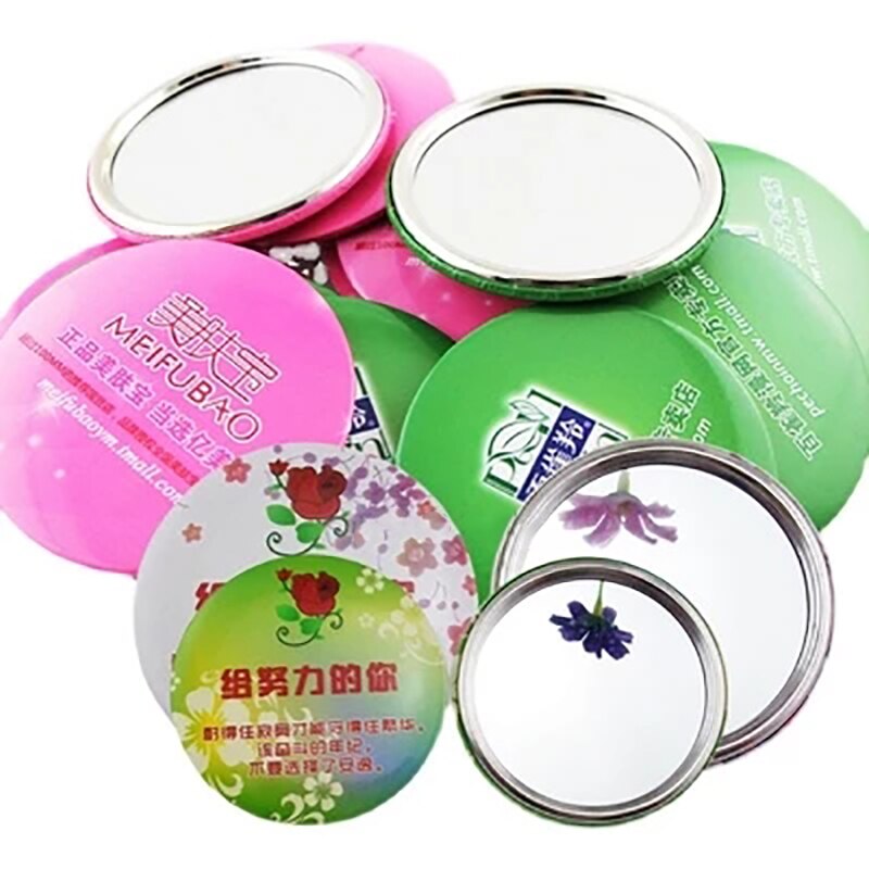 100Pcs 75Mm Reclame Spiegel Knop Badges Ronde Spiegel Tin Knop Badge Spiegel
