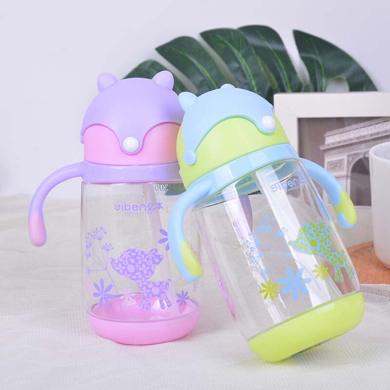 260ml träningsflaskor barn småbarn baby hälsosam nappflaska säkert dricksvatten sugrör sippy härlig baby vatten mjölk kopp