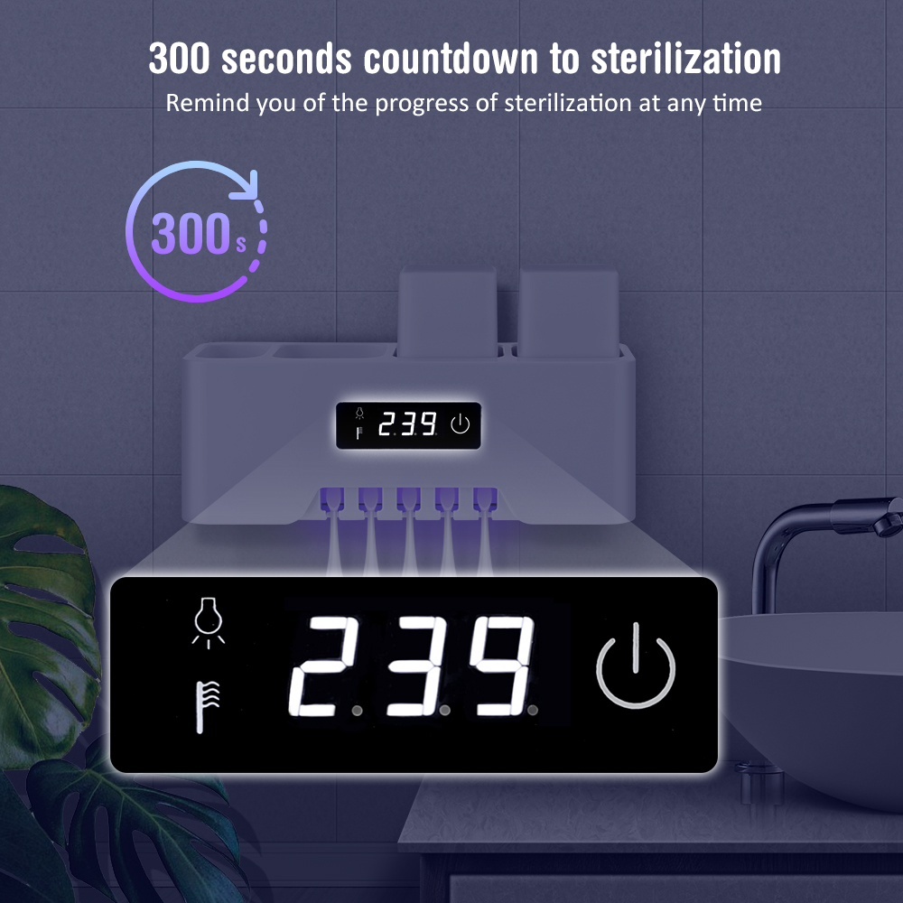 Sterilizzatore automatico per spazzolino da denti Xiaomi Smart UV con 3 tazze accessori per la disinfezione a parete