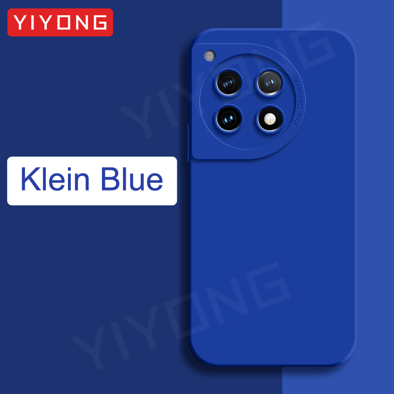 For OnePlus12 Case YIYONG Square Liquid Silicone Soft Cover For OnePlus 12 13 12R 13R One Plus 11 11R OnePlus12R OnePlus13 Cases: Denim / Blue