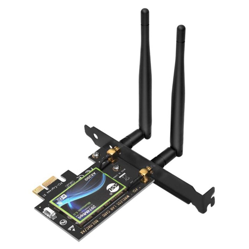 SSU Dual Band PCI Express WiFi Card Gigabit for AX200 2.4G/5Ghz 802.11Ac/Ax 5.0 Bluetooth Adapter Only Support Window10: Default Title