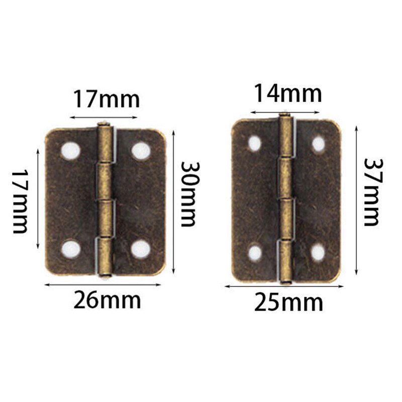 10Pcs Mini Metal Hinges Retro Door Hinges Hinge Flat Hinge 180 Degrees Furniture Hinges DIY Crafts Tool