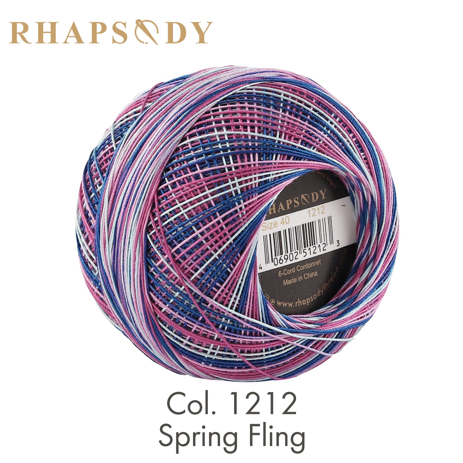 Rhapsody # Premium-Baumwoll-Häkelgarn in 40 Größen zum Tatting-Nadelspitzen, DIY, Stricken, Spitze, Quilten, Nähen, merzerisiert, 300 Yds Ball: Goldene