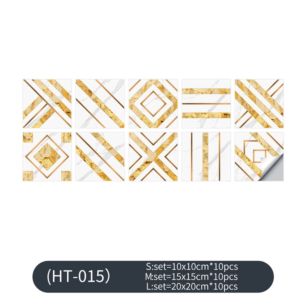 Kitchen Wall Sticker Set Waterproof and Oil-proof Geometric Figure Wall Decoration Wallpaper Light Moisture-proof PVC Texture: 005