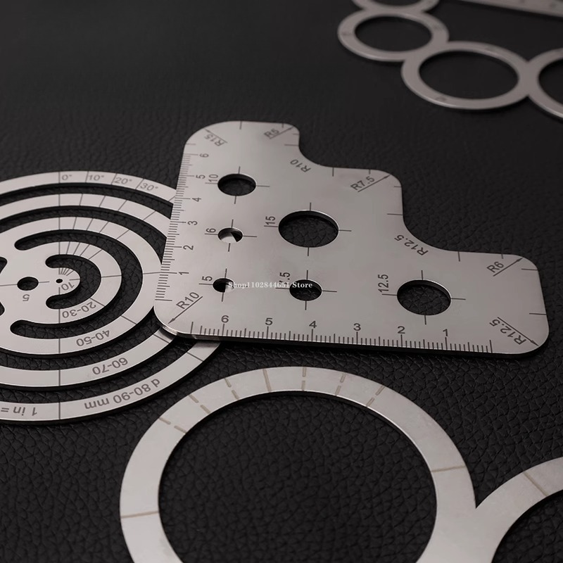 Stainless Steel Round Corner Gauge Arc-shaped Template Handmade Leather DIY Leather Pattern Drawing Pattern Making Drawing Tool
