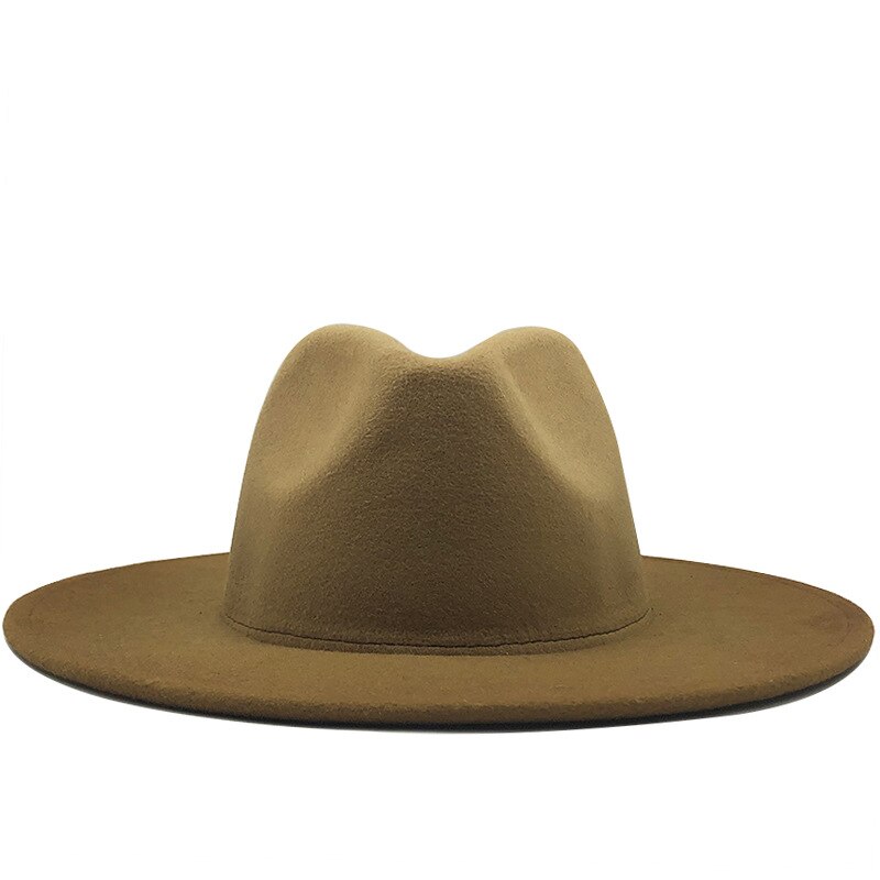 Women Men Wool Vintage Trilby Felt Fedora Hat With Wide Brim Gentleman Gradient Royal Blue For Lady Winter Jazz Caps