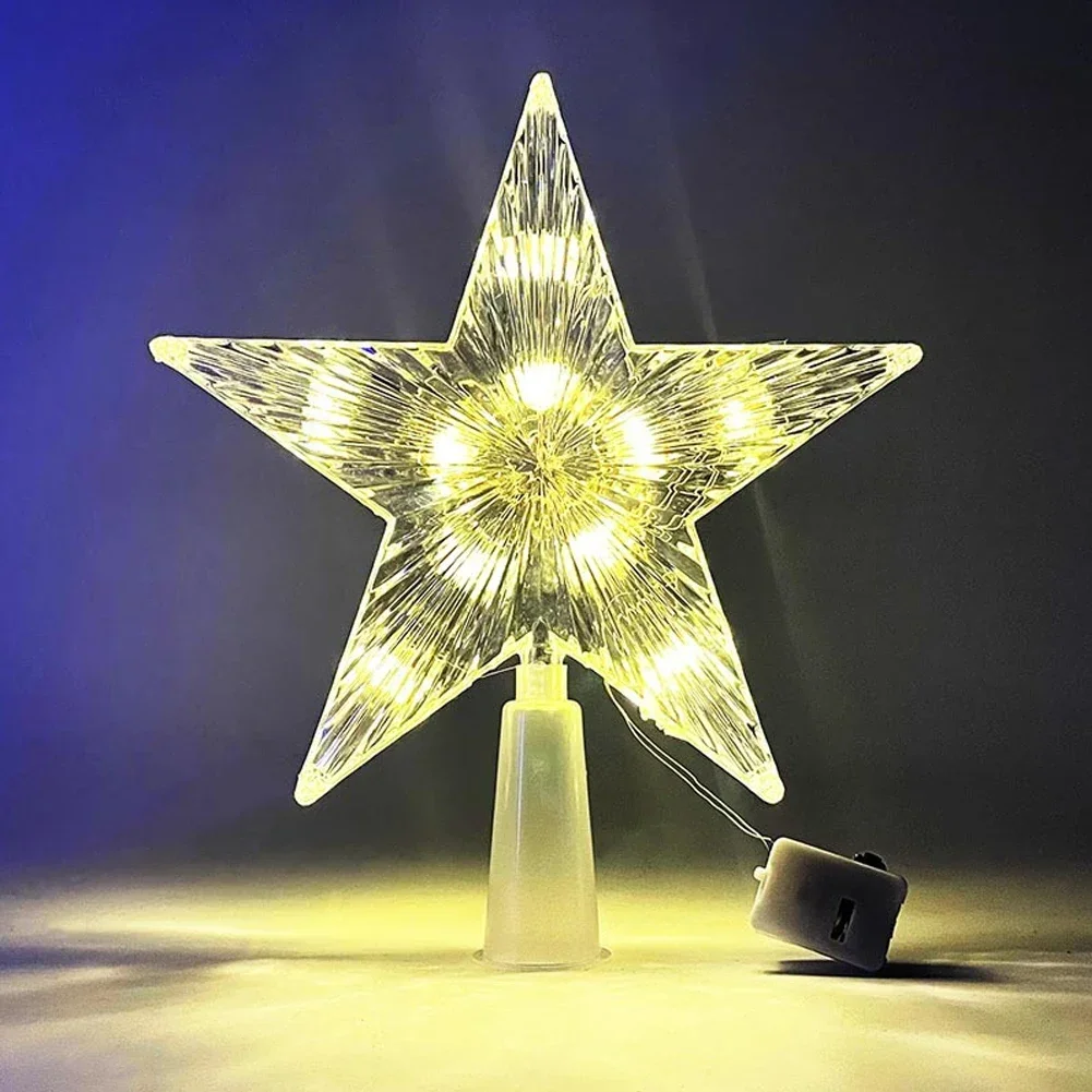 15 cm Weihnachtsbaum Top Stern Licht LED Leuchtende Stern Lampe Weihnachten Baum Dekoration Hause Weihnachten Party Liefert Navidad Noel: Licht Grau
