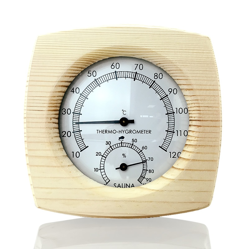 Træ sauna termometer hygrothermograph termometer hygrometer fugtighedsmåling til sauna værelse: Default Title