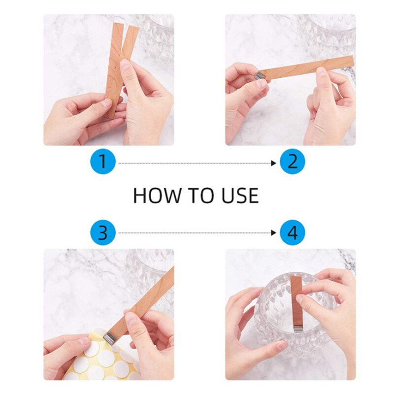 6-13cm Wooden Candles Wick With Sustainer Tab Candle Wick Core For DIY Candle Making Supplies Handmade Soy Parffin Wax Wick