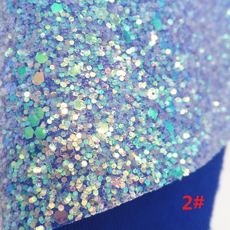 Blauw Glitter Fabirc, Bloemen Gedrukt Faux Leer Stof, synthetisch Leer Stof Lakens Voor Boog A4 8 "X 11" Twinkling Ming XM375