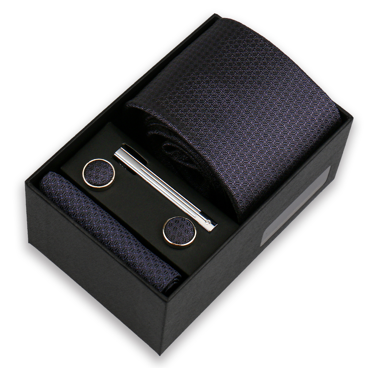 Conjunto de gravata de luxo para homens caixa de presente de negócios festa de casamento moda masculina conjunto de gravata paisley lenço abotoadura gravata-clipe terno presente para homem: Marfim