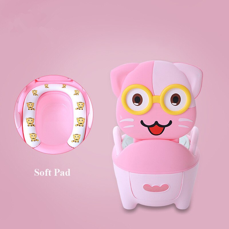 Mignon chat bébé toilette formation Potties Portable pratique enfants formation Pan siège de toilette PP dessin animé bassin pour enfants urinoir: Pink B