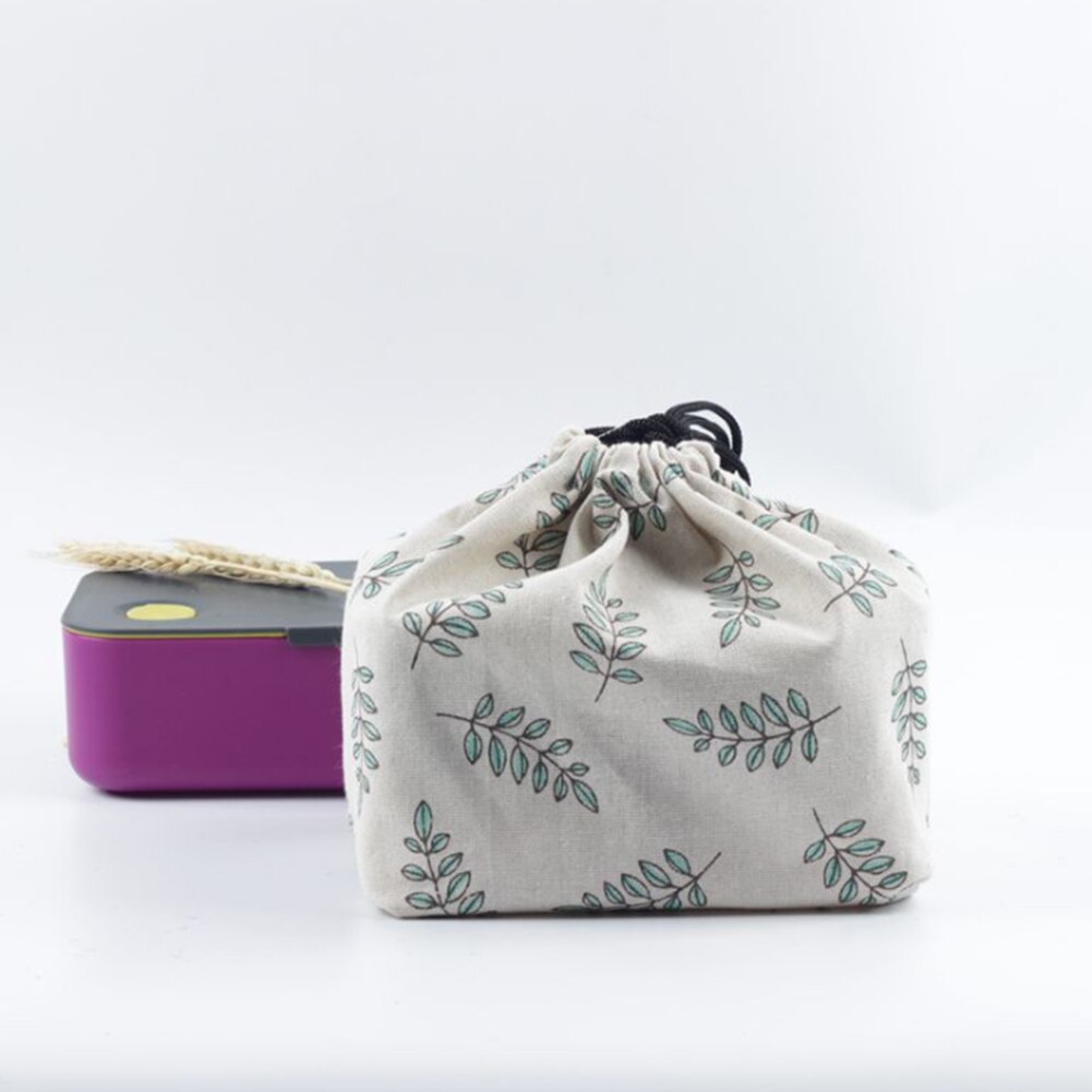 Bedrukte, thermisch geïsoleerde, draagbare schoolpicknick-tas met trekkoord in japanse stijl, bento-tas, voedselopslag, lunchtas, stoffen koeltas