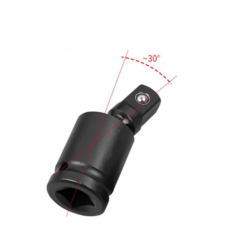 3Pcs 1/4 "3/8" 1/2 "Air Wrench Kruiskoppeling, CR-MO Staal Zwart 360 ° Drive Swivel Impact Dopsleutel Adapter