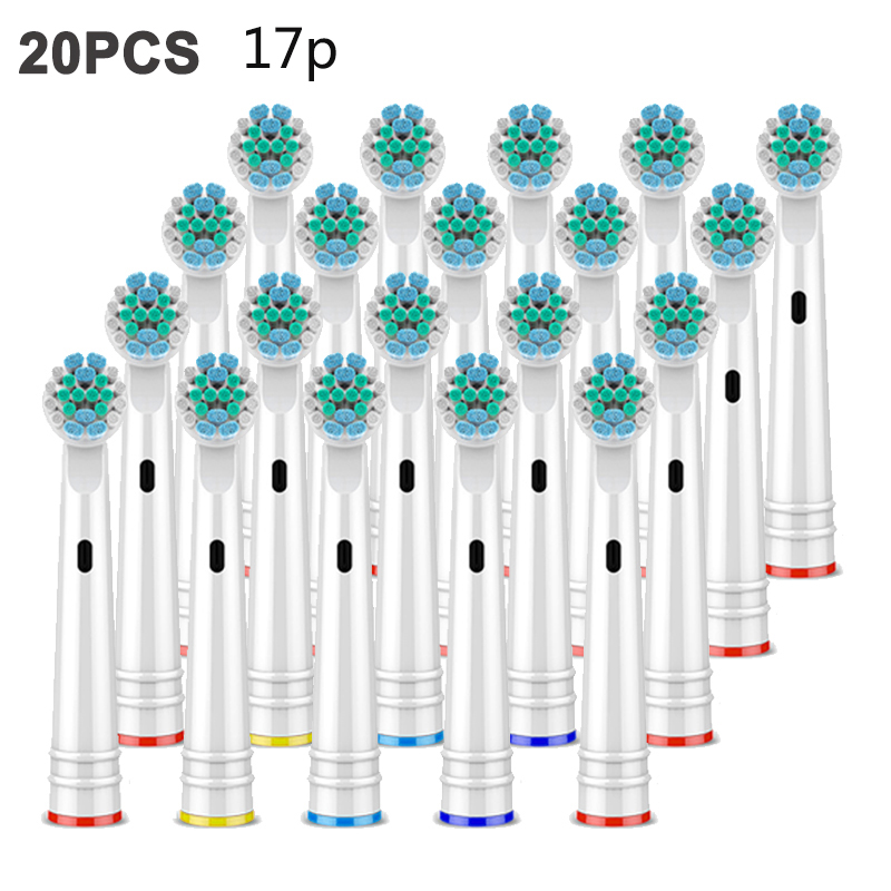20Pcs Opzetborstel Voor Oral B Tandenborstel Vervanging Elektrische Borstel Floss Reinigen, Precisie Reiniging 3D Whitening,: Ivoor