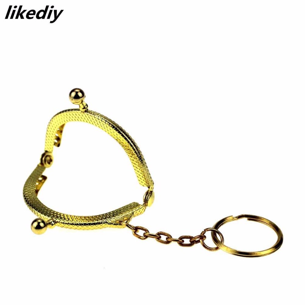 20 teile/los 5 cm Goldene Bronze- Silber Halb Runde Metall Geldbörse Rahmen Kuss schließe Sperre Mit Schlüssel Ring Tasche Teile zubehör 3 farben