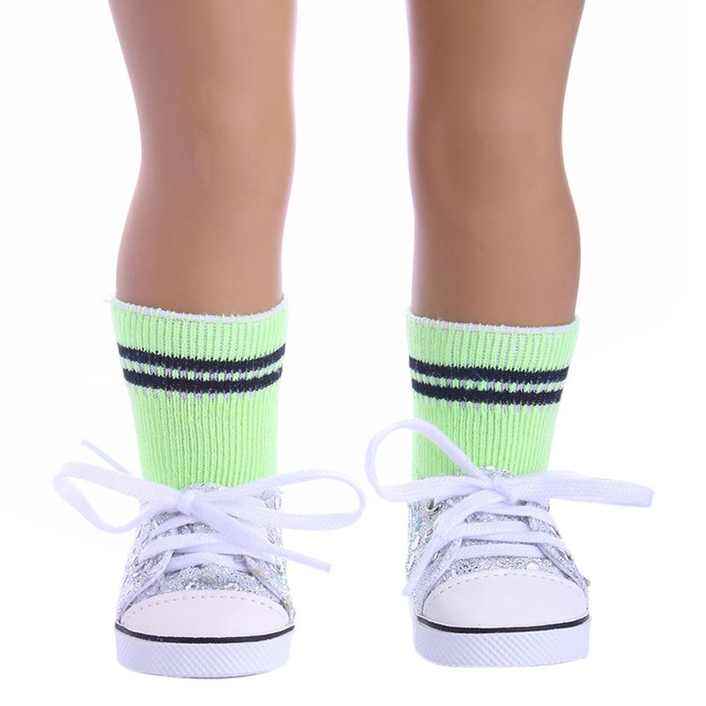 1 Paar DIY Puppenhaus Zubehör Spielzeug Baby Kleidung Puppenkleidung Sportstrumpf Minisocken Passend für 18 Zoll/43 cm Mädchen Geburtstagsgeschenk