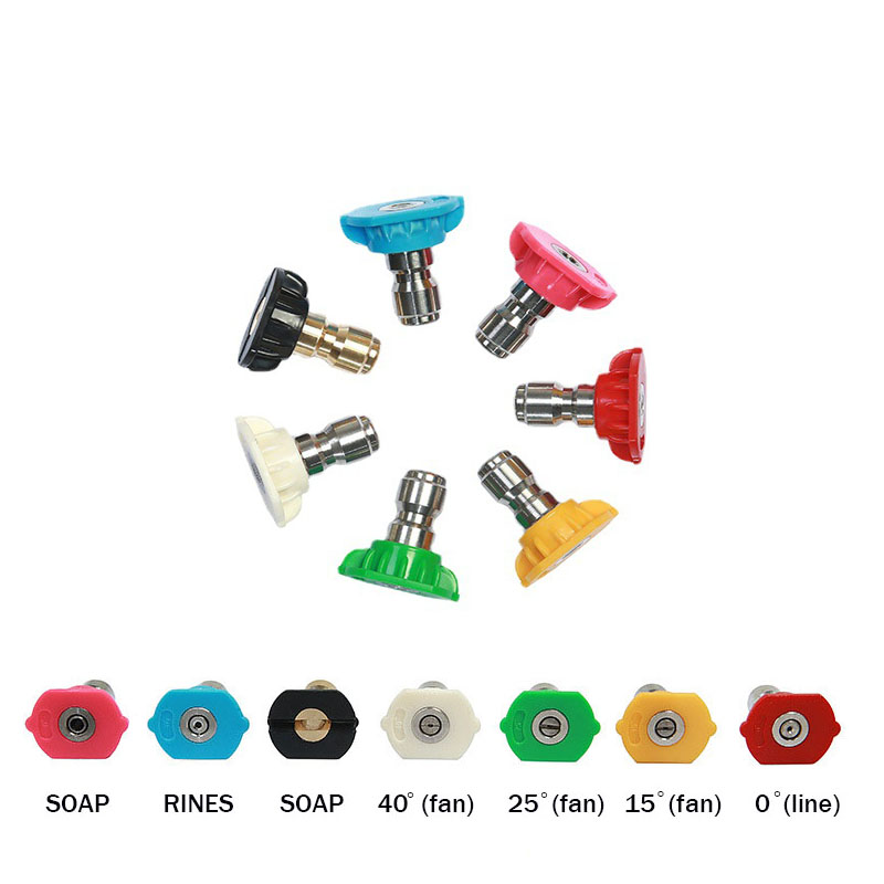 Set di supporti per ugelli a connessione rapida da 1/4" 4000PSI Supporto per pistola per idropulitrice Supporto per punte di spruzzo Lancia di estensione per lavaggio leggera