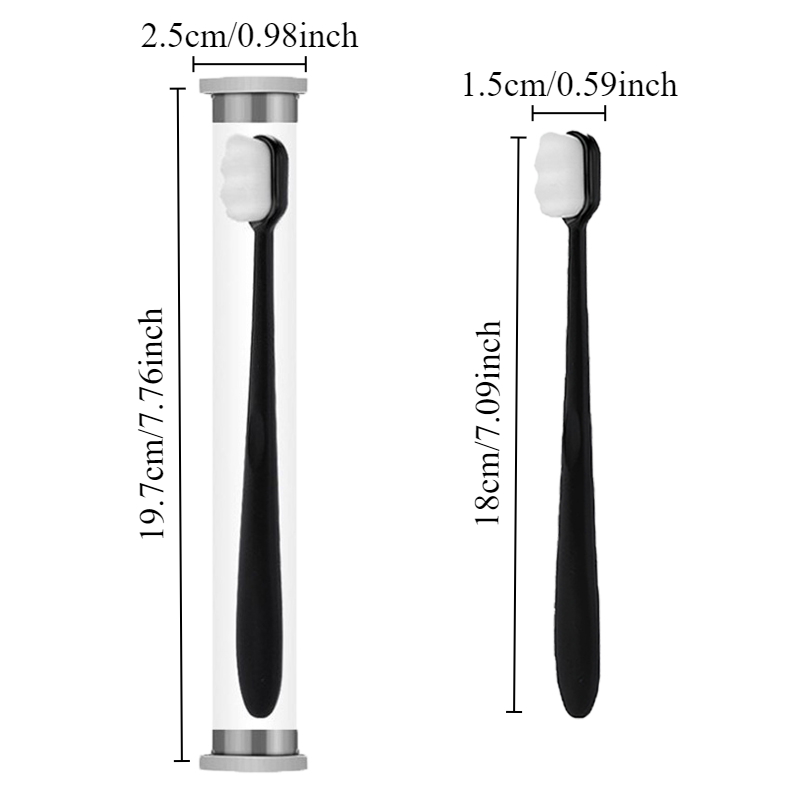 1/5 pièces brosse à dents avec boîte Ultra-fin doux Dense brosse à dents nettoyage en profondeur brosse à poils outils de nettoyage des dents buccales
