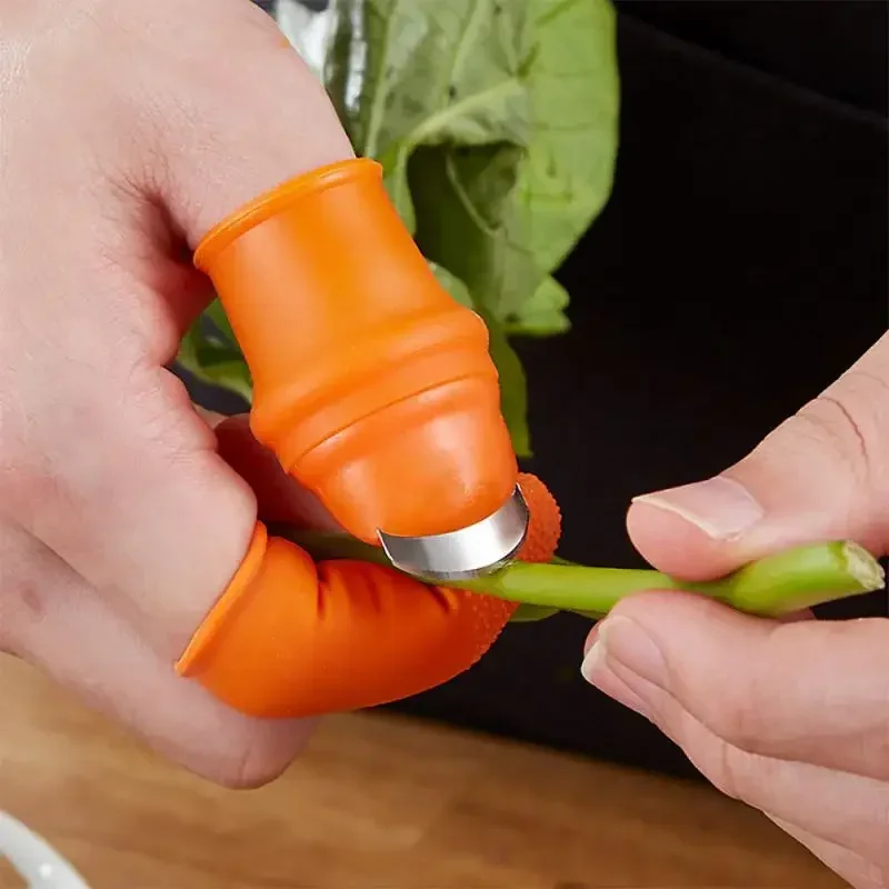 Upgrade Silicone Thumb Knife Cutter For Garden Separator Finger Plant Fruit Picking Knife Portable Knife For Kitchen Garden Tool