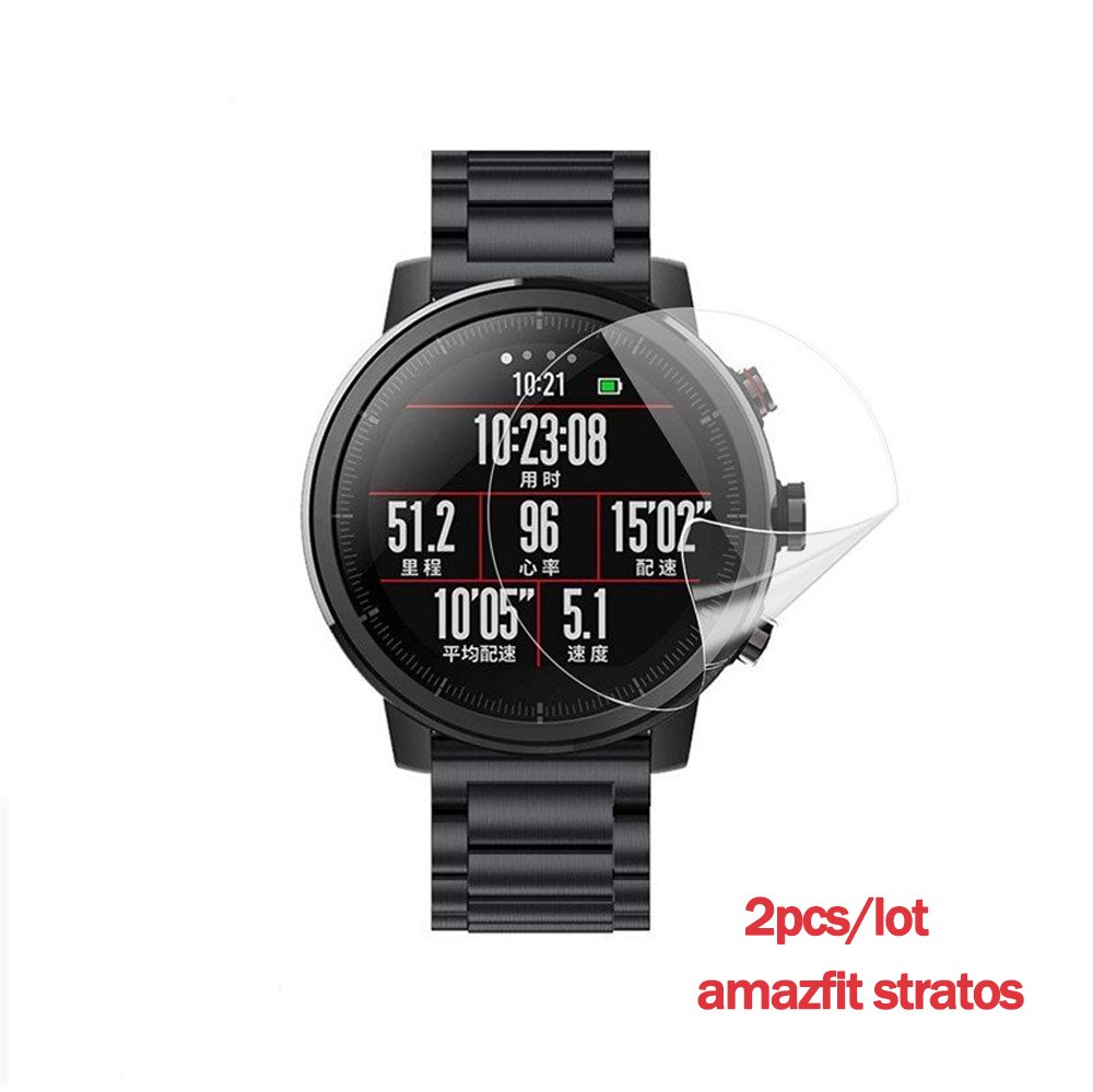 2 pçs tpu macio protetor de tela clara guarda para xiaomi huami amazfit bip gts gtr 42 /47 ritmo assista película protetora capa completa: For amazfit stratos