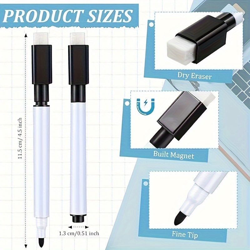50 stk. whiteboard-tusjer, svarte, whiteboard-tusjer med gummihette, fin spiss, whiteboard-tusjer