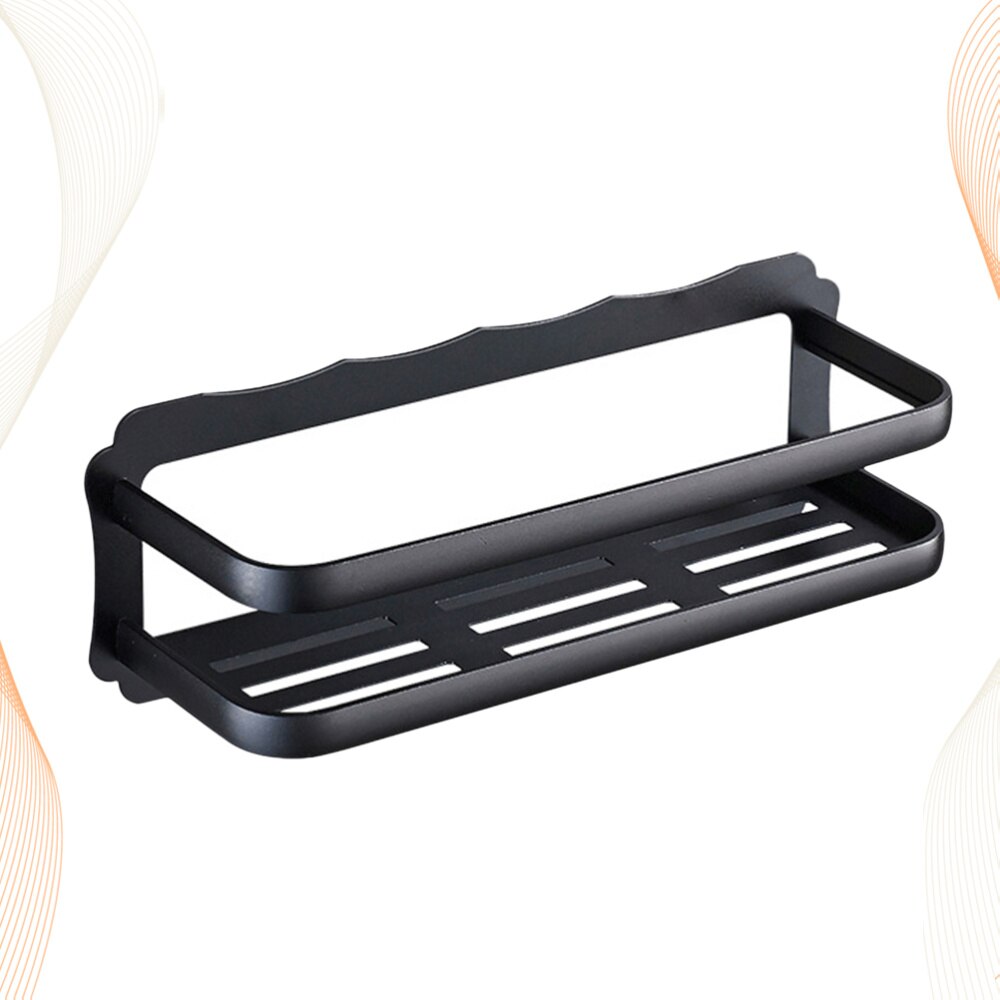 Punch Free Storage Stand Bathroom Shower Shelf Soap Shampoo Cosmetic Shelf Holder Organizer for Home Bathroom (Black Single Laye: Black 3