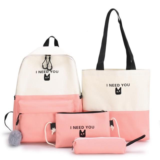 Trend Female Backpack Casual Women Backpack Laptop School Bags For Teenage Girls Anti-theft Shoulder Bag Female: Pink 3