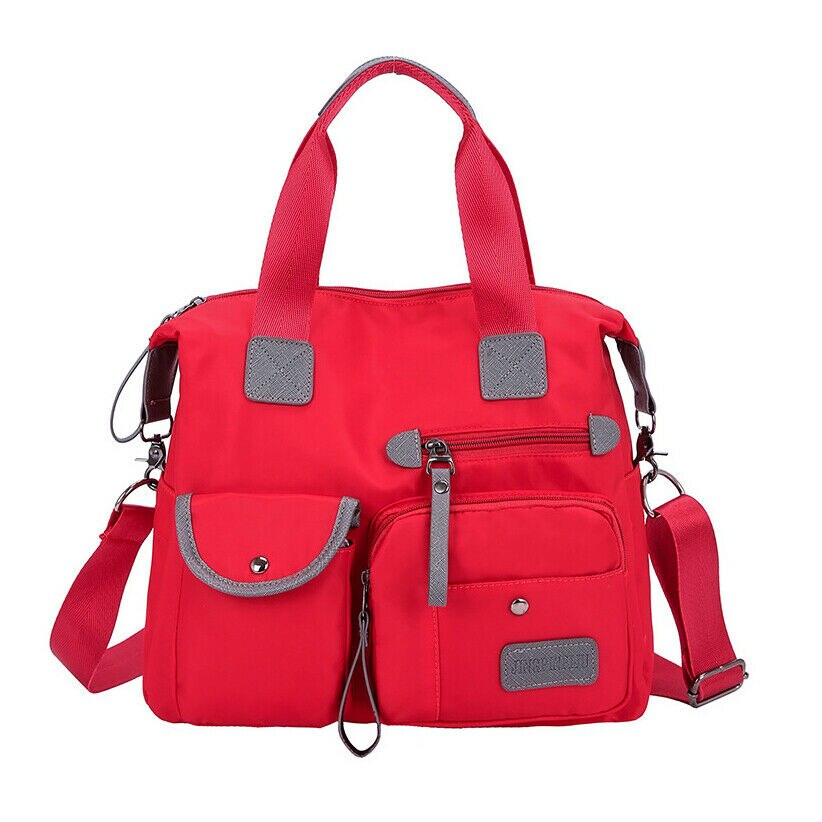 Vrouwen Reistassen Waterdichte Messenger Bag Nylon Schoudertassen Grote Capaciteit Crossbody Tassen: Rood