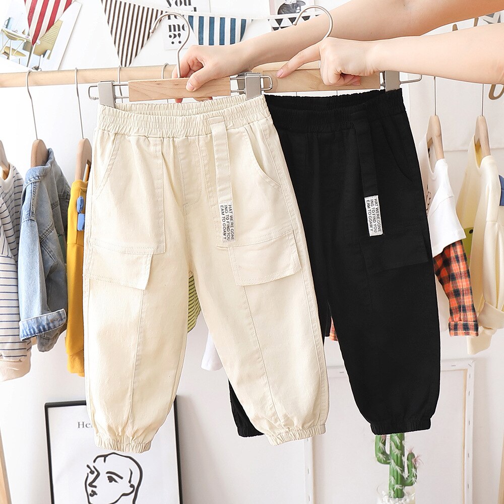 baby boy korean pants girl big pocket casual clothes boys pants CHD20183