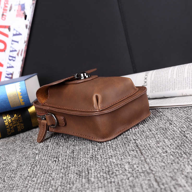 mobile phone bag men's leather shoulder bag outdoor leisure mini bag