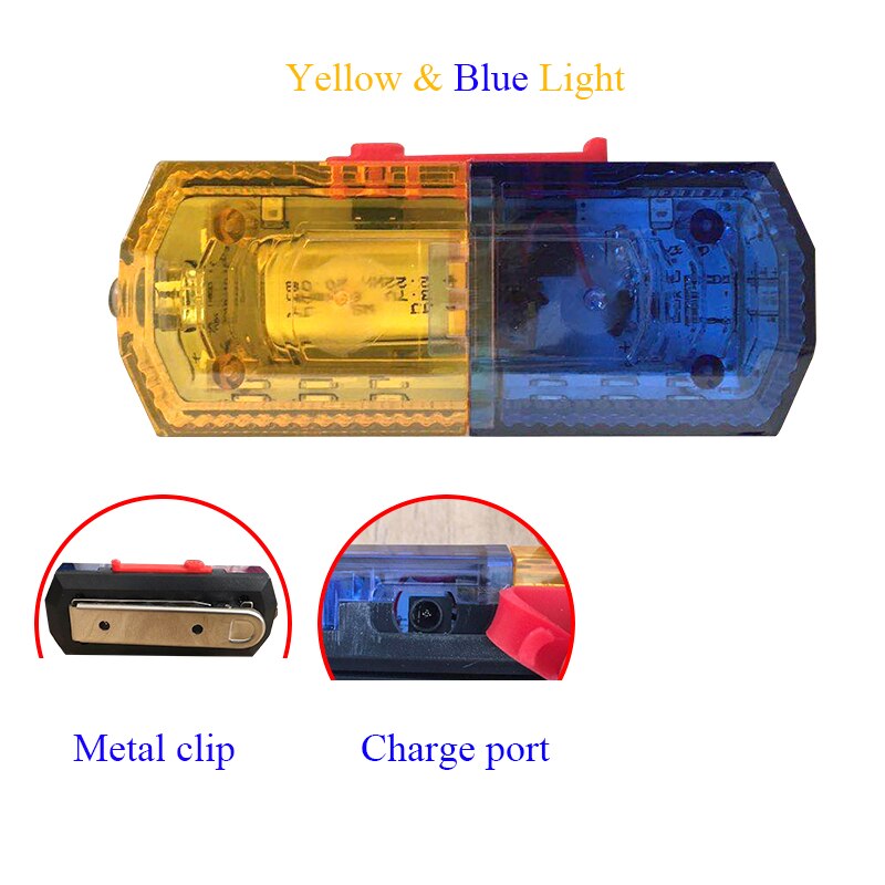 Wasserdicht Blau verrotten Gelb Farbe LED Blinkt Schulter Lampe Licht Alarm patrouillieren Warnung: Blau Gelb Metall