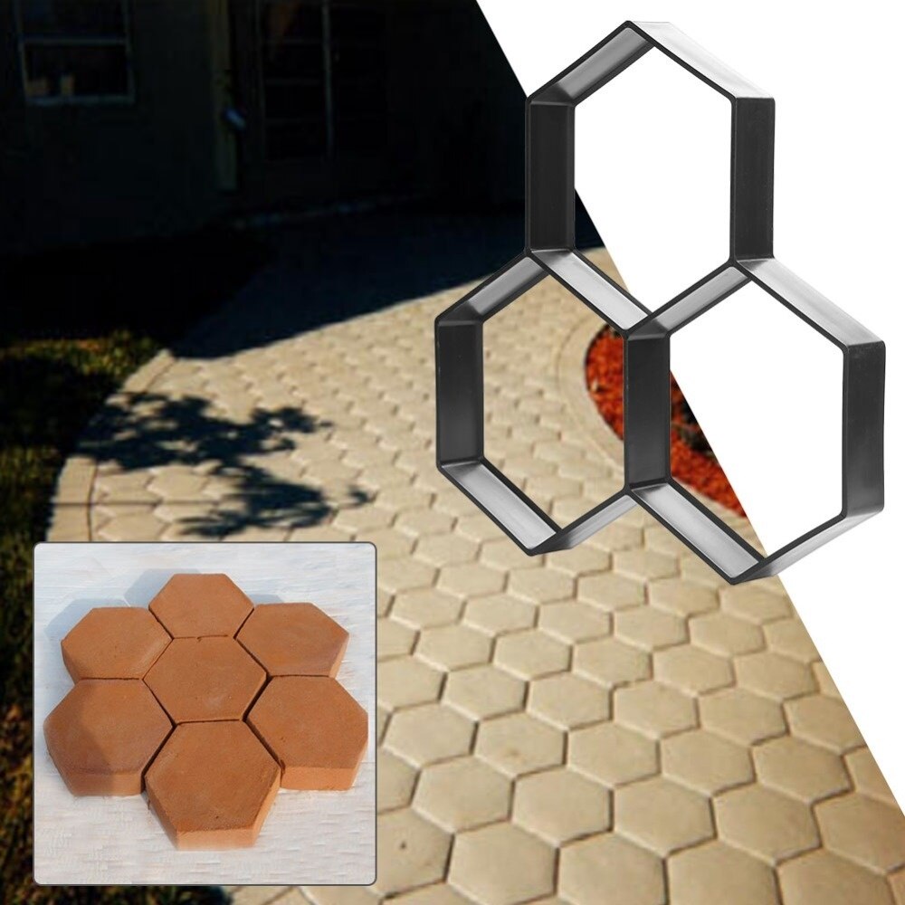 Brick Mold Bestrating Path Maker Tuingereedschap Hexagon Bestrating Beton Mold Diy Tool Abs Zwart Meer Exotische Mooier.