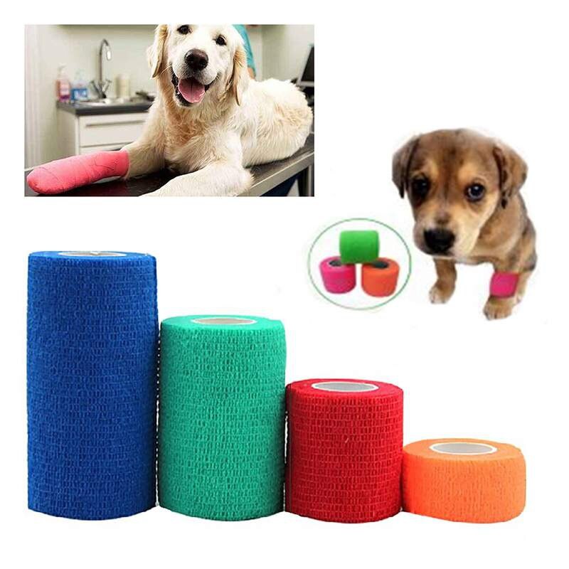 Animal de compagnie chien chat enveloppement de Bandage pour animaux Pet non-tissé avec adhéré pied bandage,10 cm/3.94