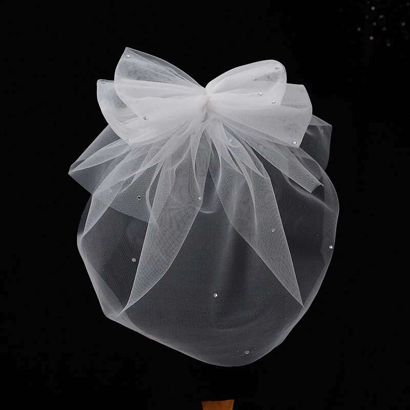 Short Face Bridal Veil Rhinestones Crystal Wedding Veils For Evening Dress Women Girl Party Hair Accessories Bride Jewelry