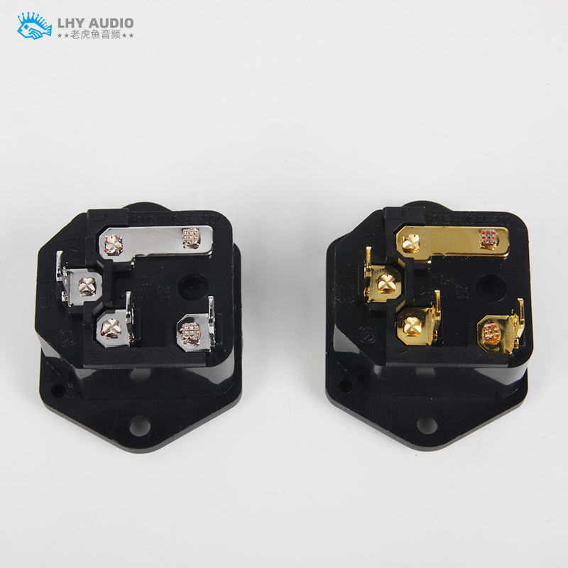 2022 Brand Originele Furutech FI-03 Ac Power Plug Socket IEC320-1 C14 Mannelijke Met Zekeringhouder Gold Rhodium Plated 10A 250V 1Pc